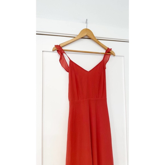 Lulus Flutter Strap A-line Chiffon Gown In Rusty Rose Dress sz XS - Picture 3 of 8